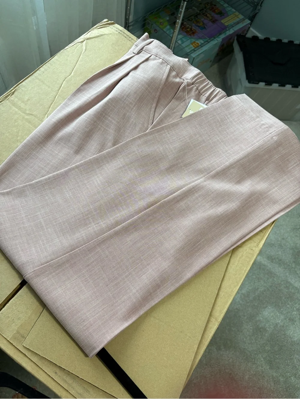 JustFab Sleeveless Blazer Vest & Slacks in Dusty Pink